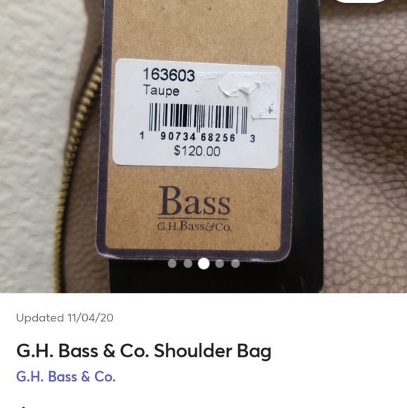 G.H. Bass & Co. Large Leather Taupe Women's Shoulder Bag 16x14" - Picture 16 of 16